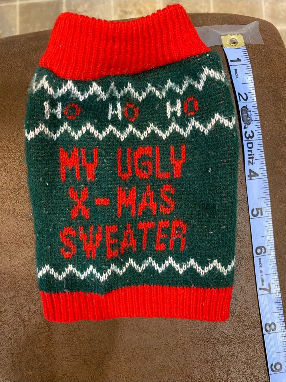 Holiday 'My Ugly X-Mas Sweater' Dog Pullover - Green & Red